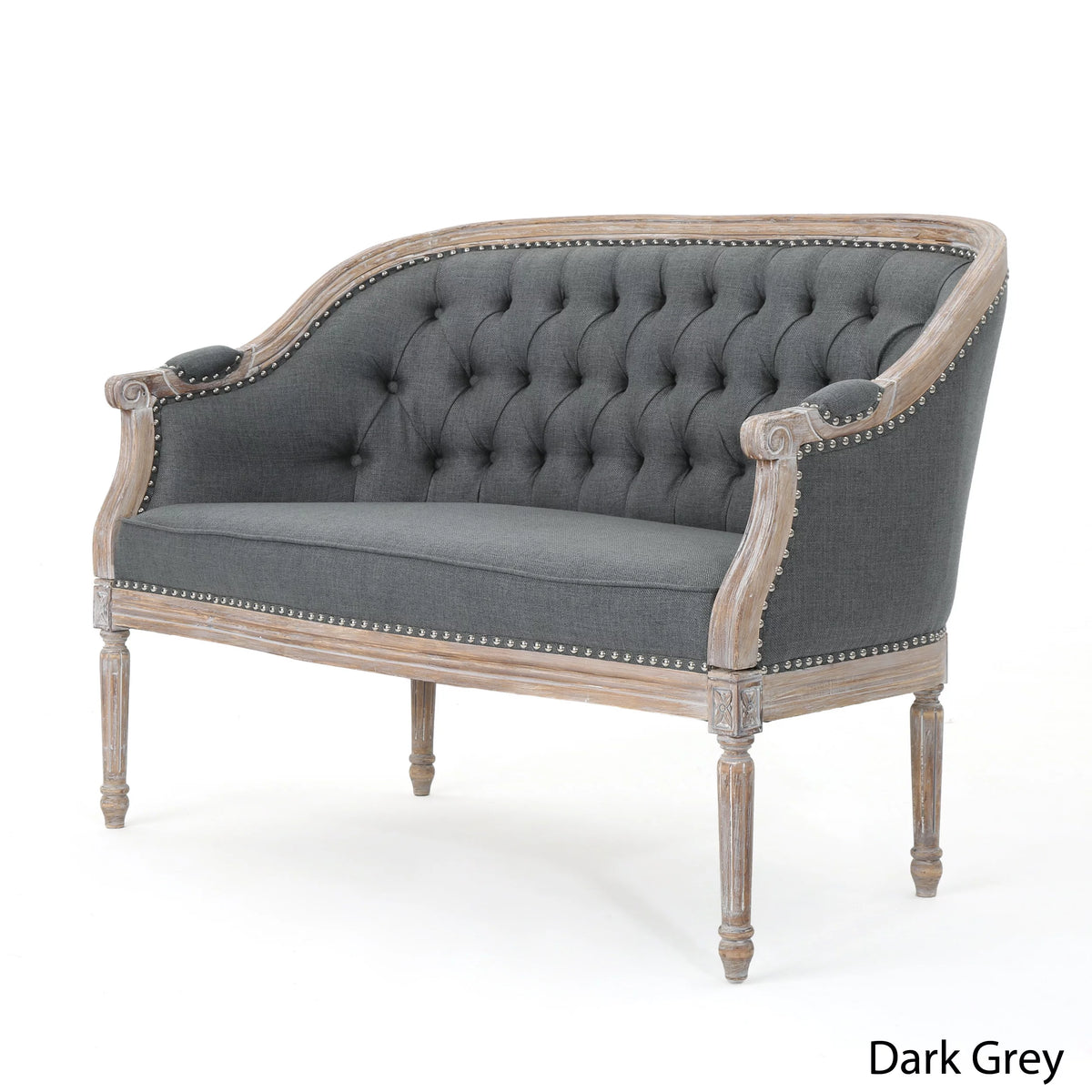Dark Gray Fabric Loveseat W78036
