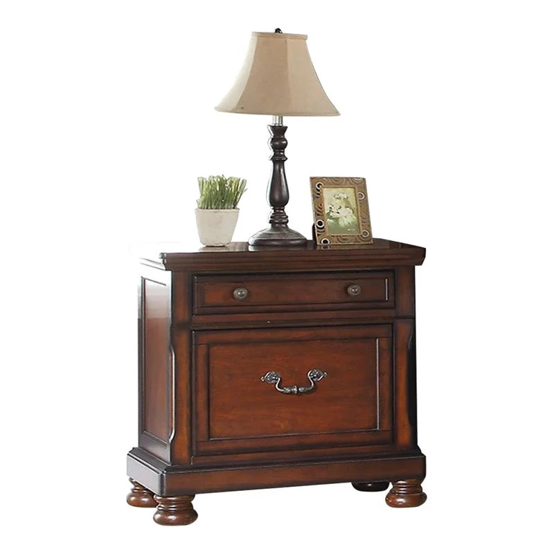 Cherry Finish 1Pc Nightstand Bedside Table U352
