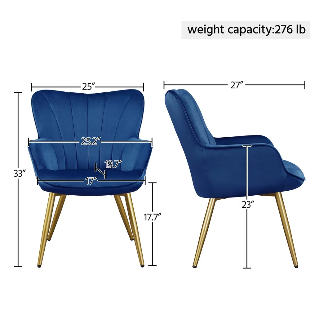 Blue Velvet Upholstered Accent Chair U975