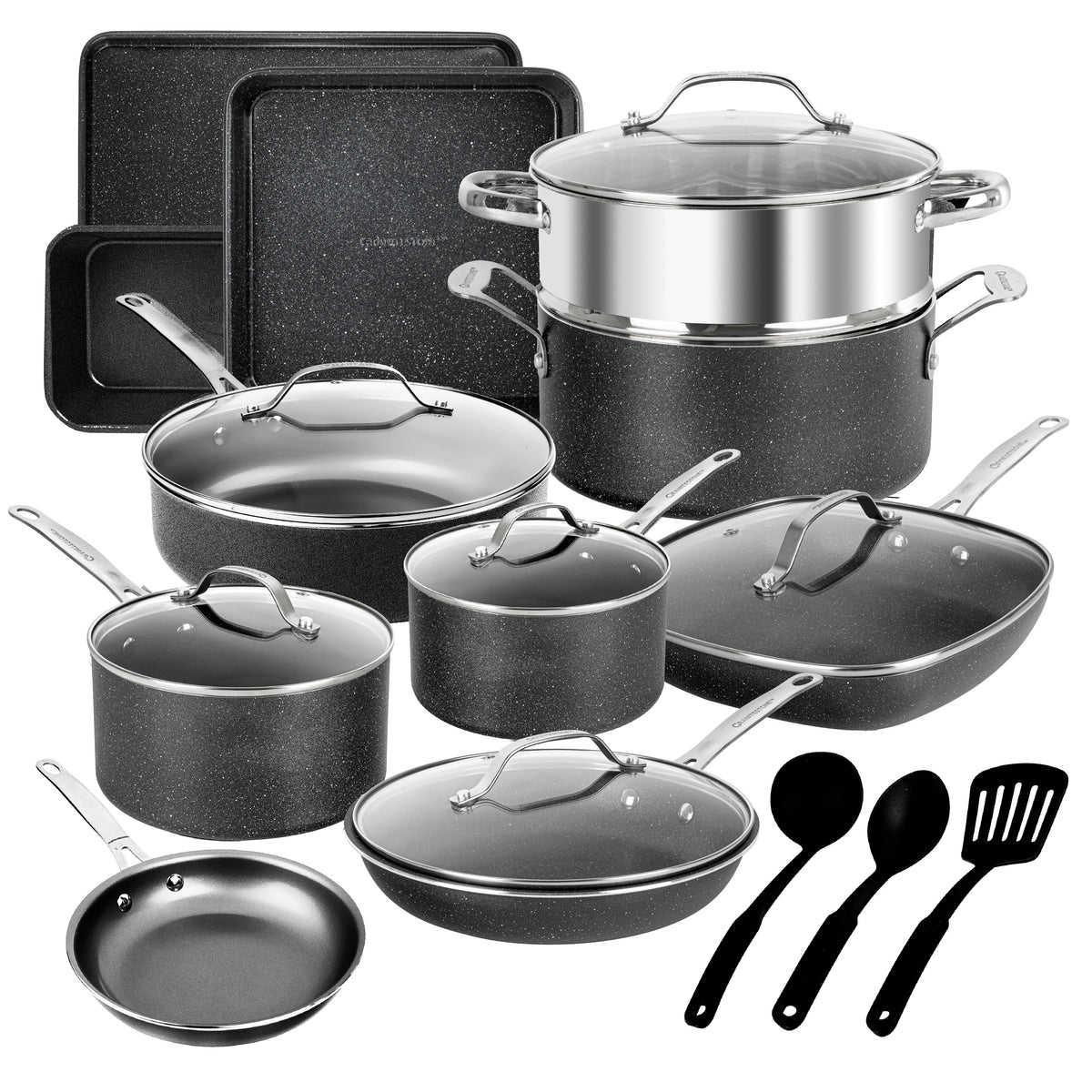 20 Pcs Nonstick Granite Stone Cookware and Bakeware Set J34757
