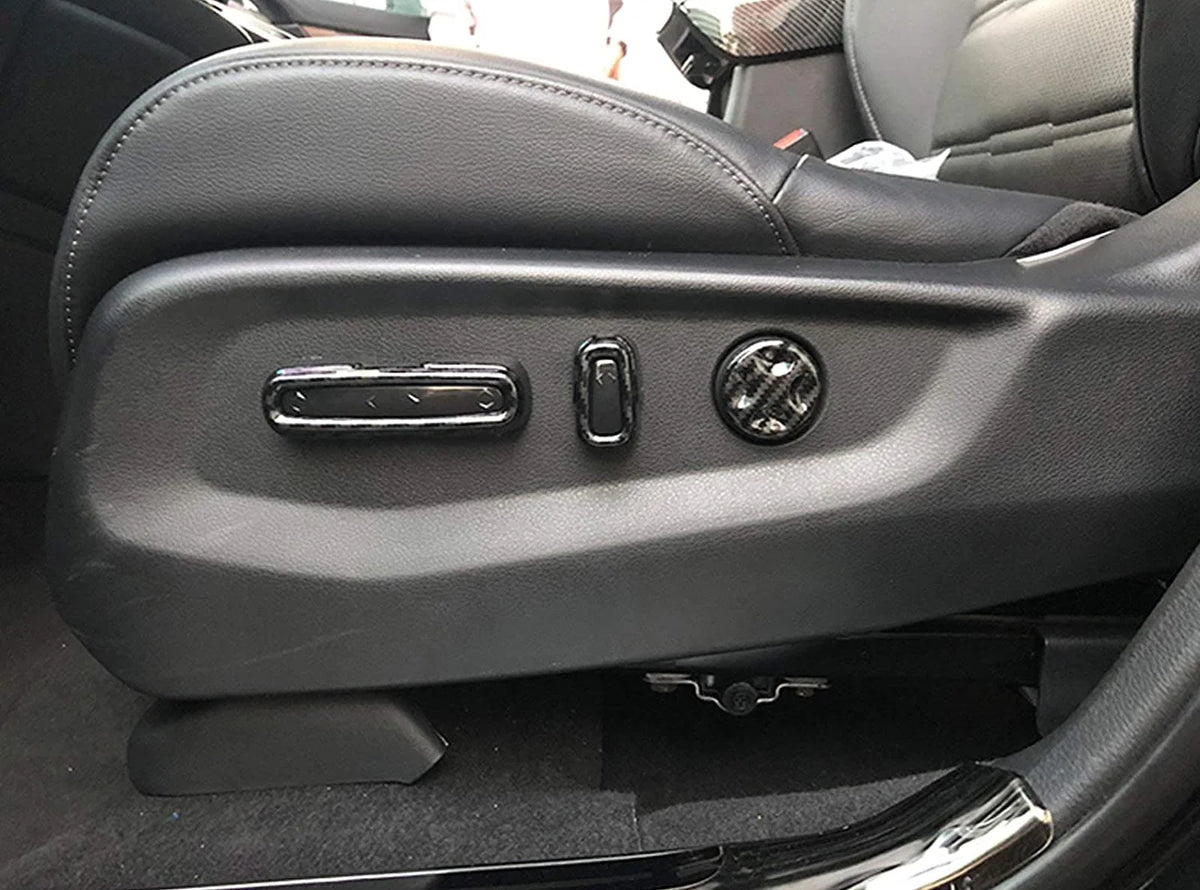 Seat Adjustment Knob Switch Buttons Cover Trim Carbon Fiber Pattern B1599