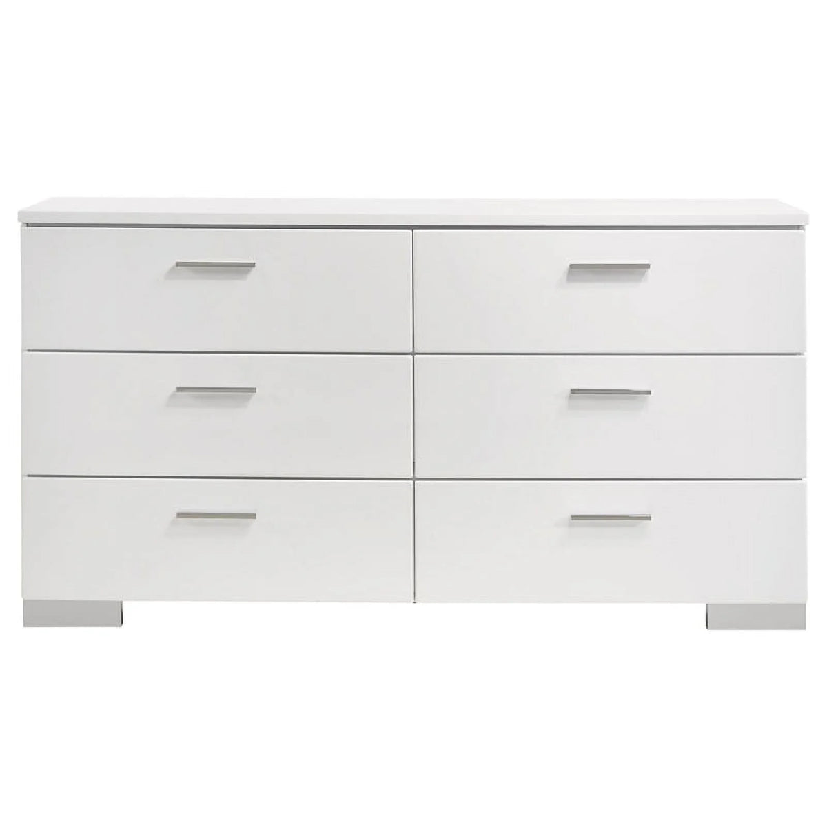 4-Piece Wood Eastern King Bedroom Set in Glossy White N83775