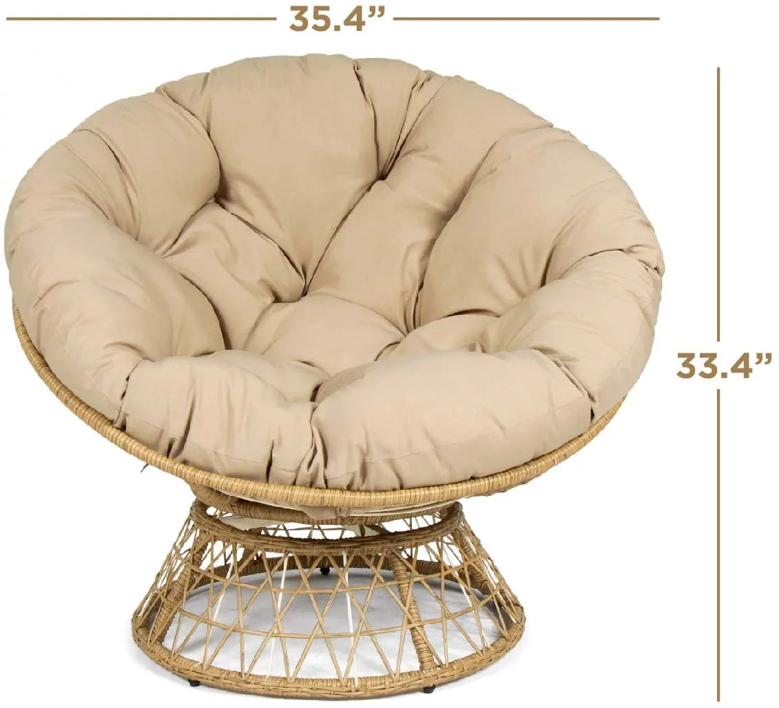 Tan Wood Swivel Chair A666721