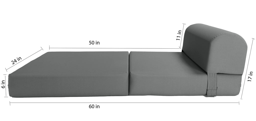 Gray Folding Sleeper Chair Foam Bed W449