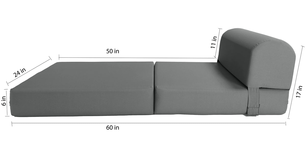 Gray Folding Sleeper Chair Foam Bed W449