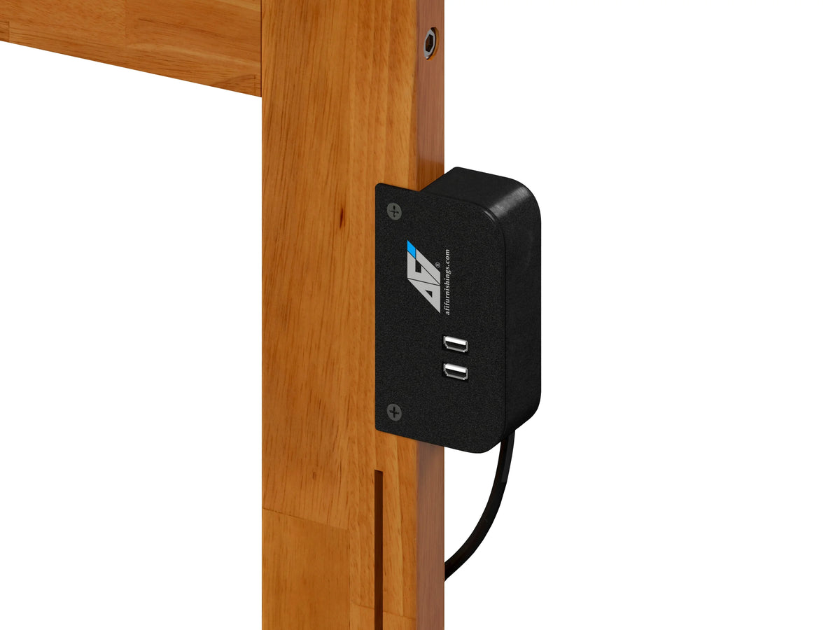 Queen Sleigh Solid Wood Panel Headboard with Attachable Charger S272