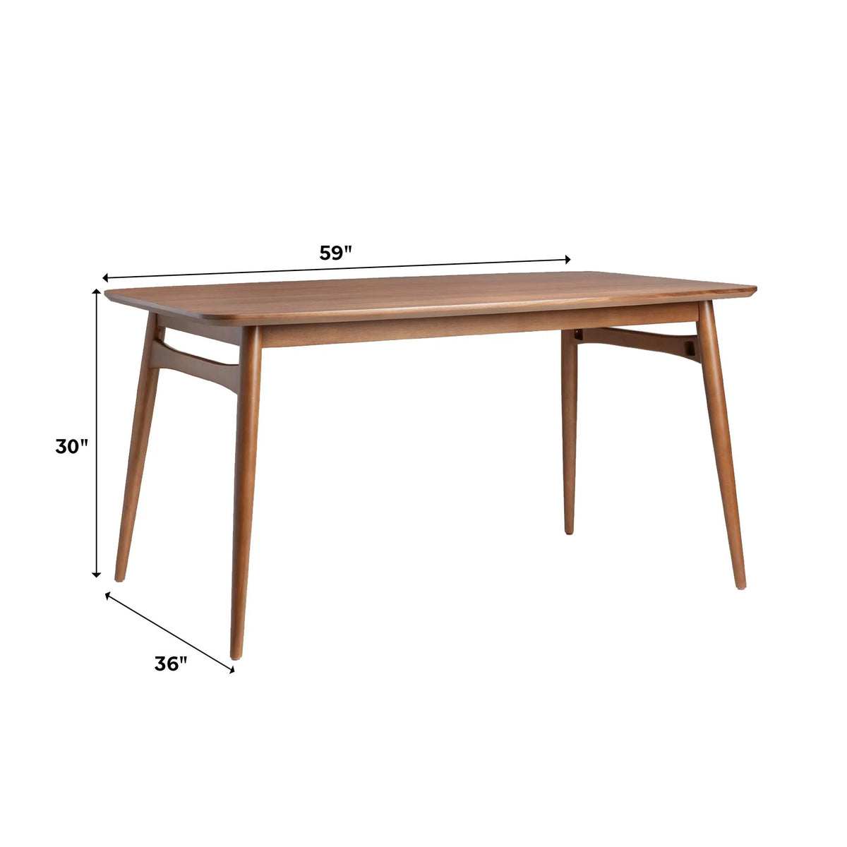 59" Mid-Century Wood Tapered Leg Dining Table K428110