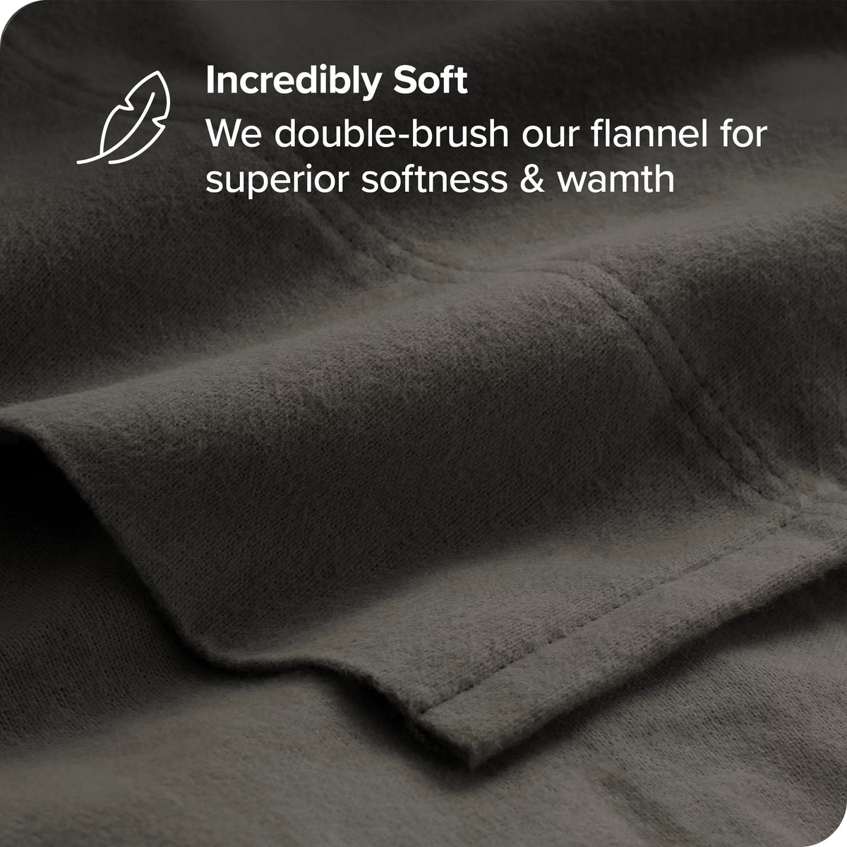 100% Cotton 4 Piece Queen Gray Flannel Sheet Set C7936