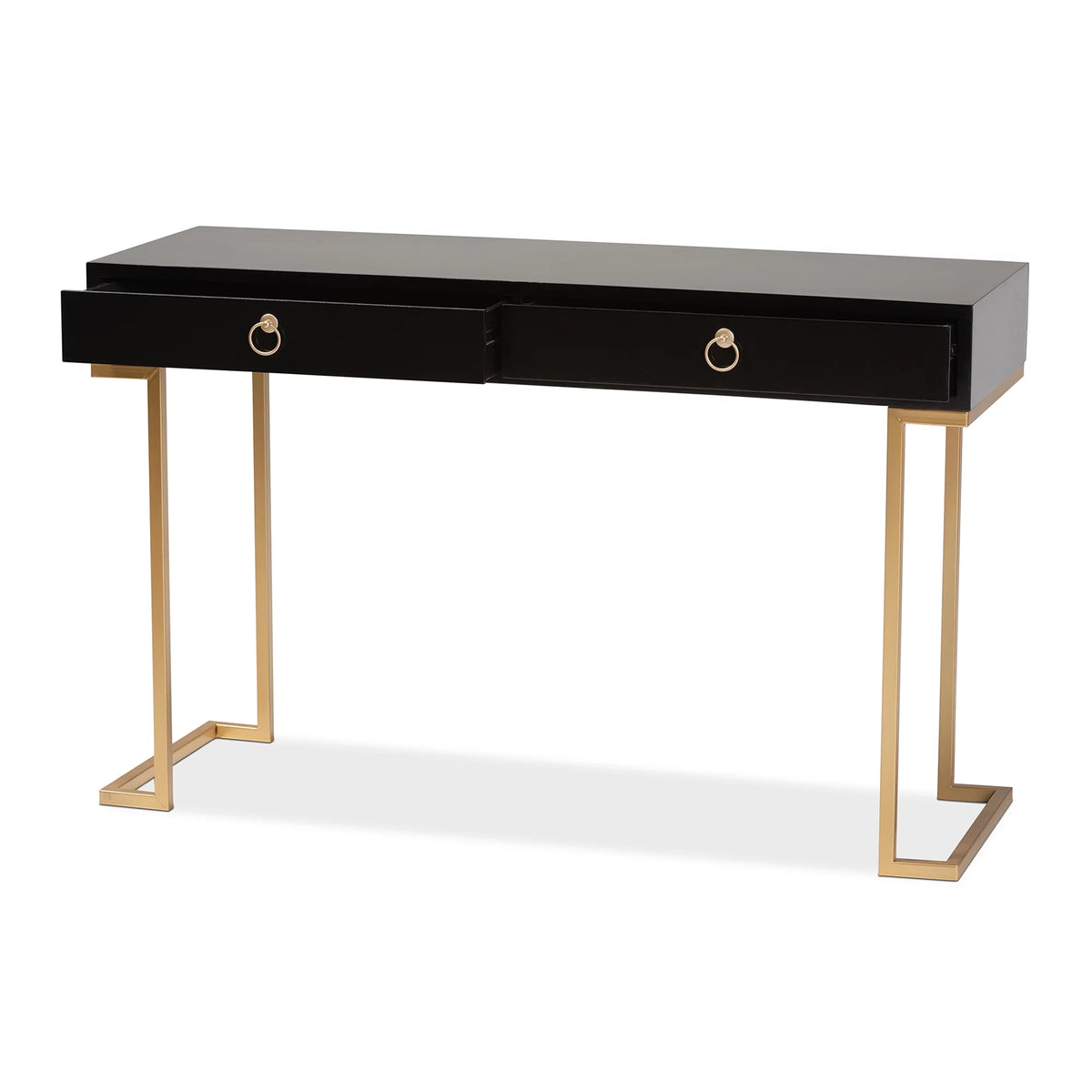 Modern Wood and Metal 2 Drawer Console Table R61300
