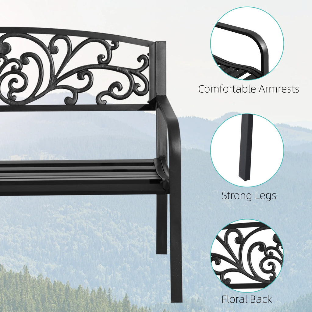 50" Steel 2 Seat Garden Bench B6663