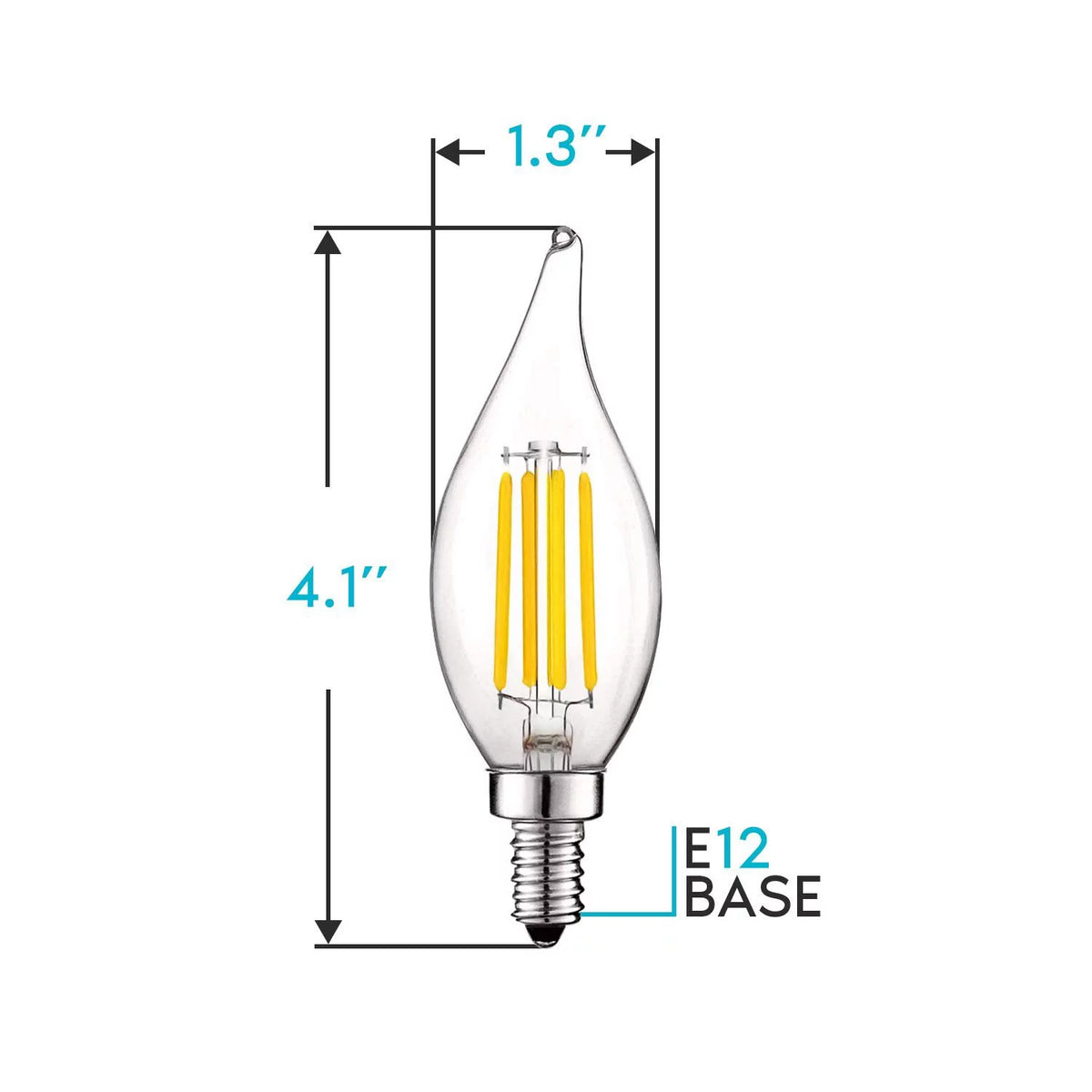 5W E12 Dimmable LED Light Bulbs 3000K 12-Pack Q868764