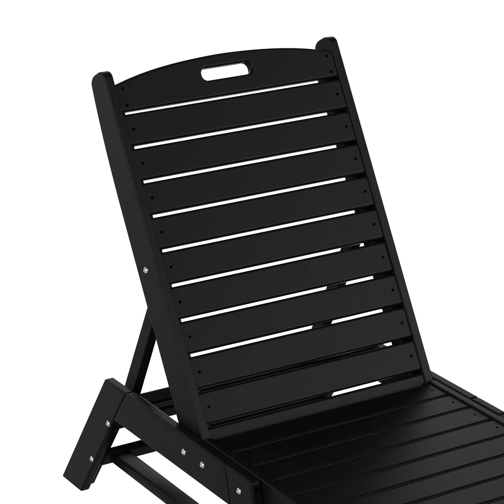 Outdoor Chaise Lounge Set of 2 Black I7441