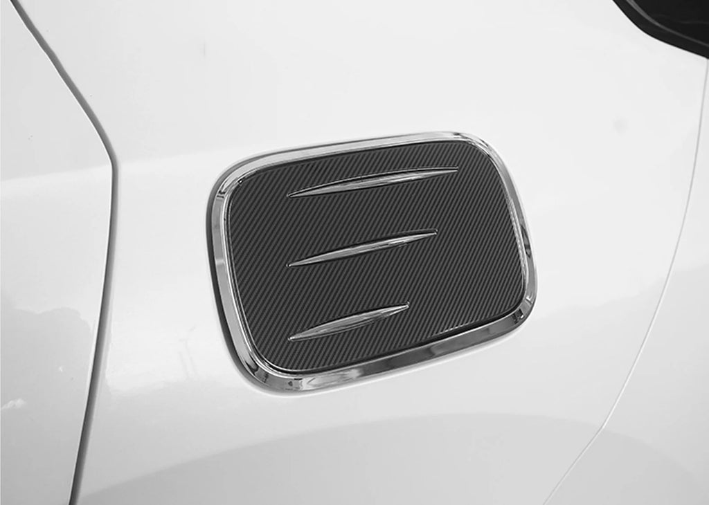 Carbon Fiber Style Fuel Tank Cover Trim Gas Cap Overlay I32698