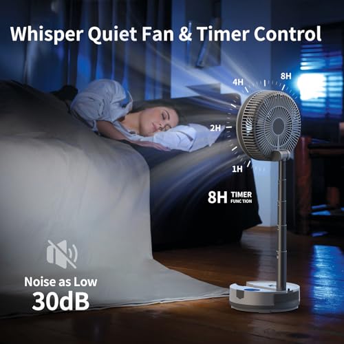 20000mAh 8" Portable Oscillating Fan with Remote Control LED Light K77568