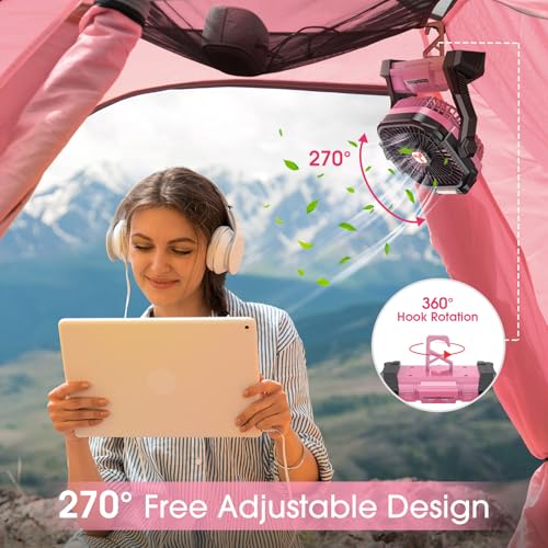 Portable Rechargeable Fan with LED Lantern Q633199