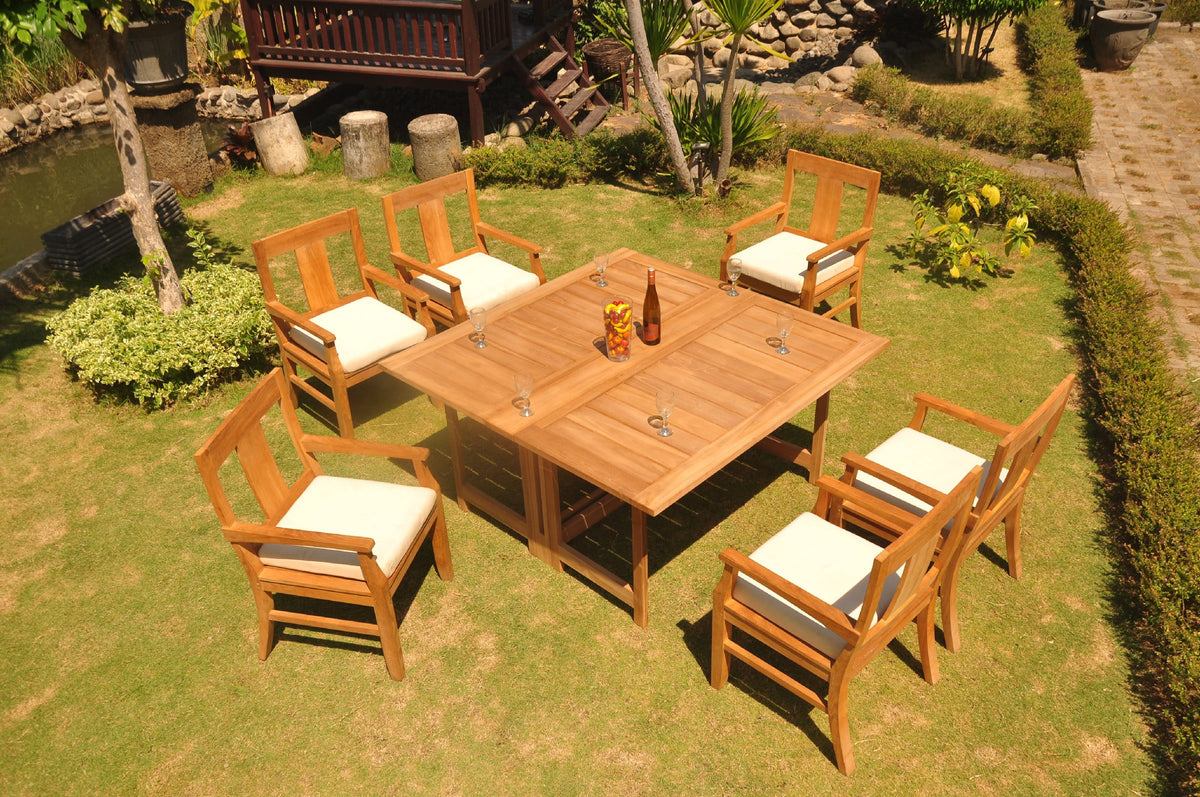Grade-A Teak 7 Pc 6 Seater Dining Set F458107