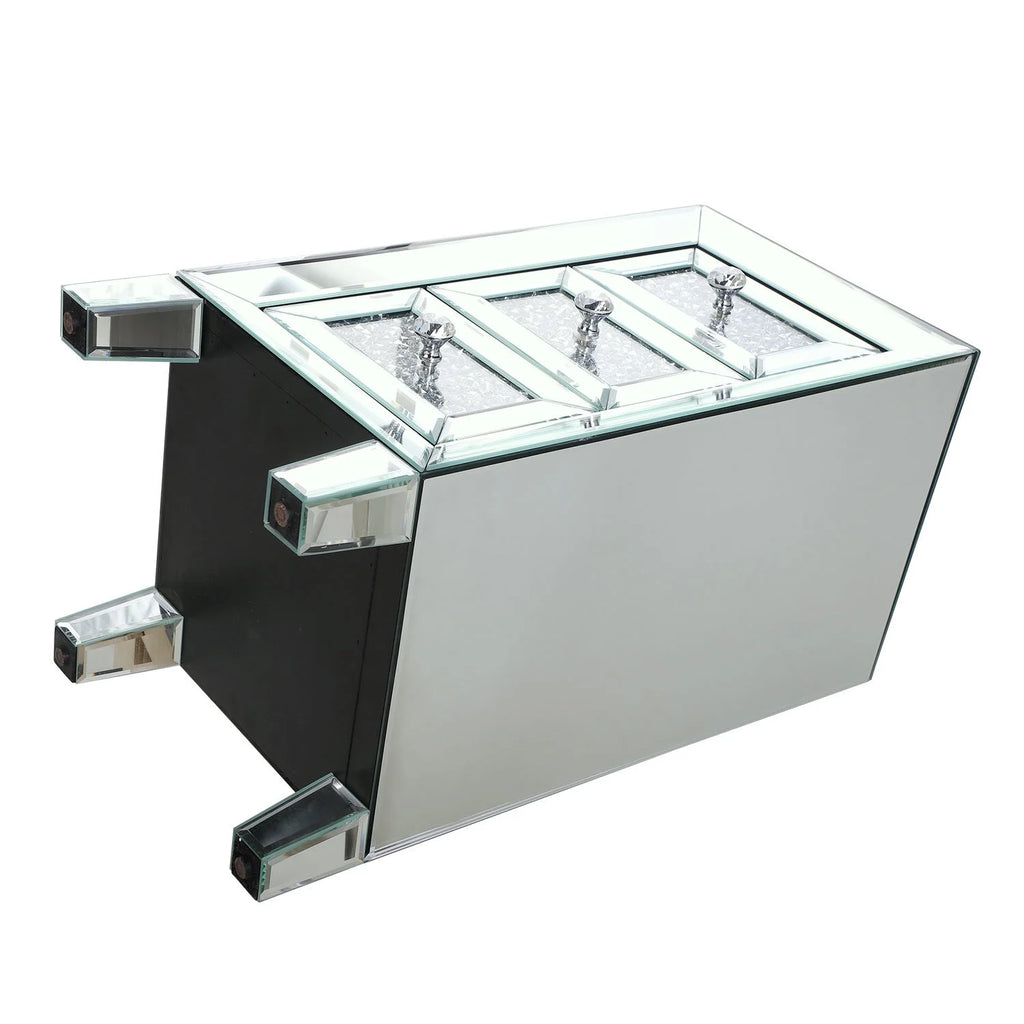 Mirrored Nightstand with 3 Drawers I40277