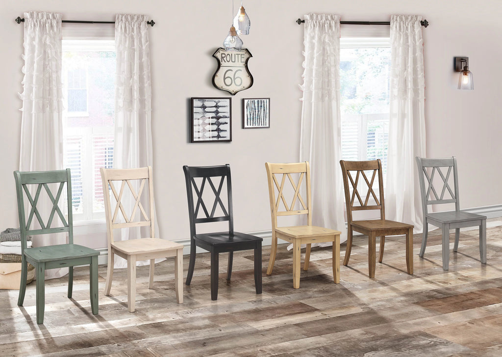 Brown Pine Veneer Dining Chairs Set of 2 T774106