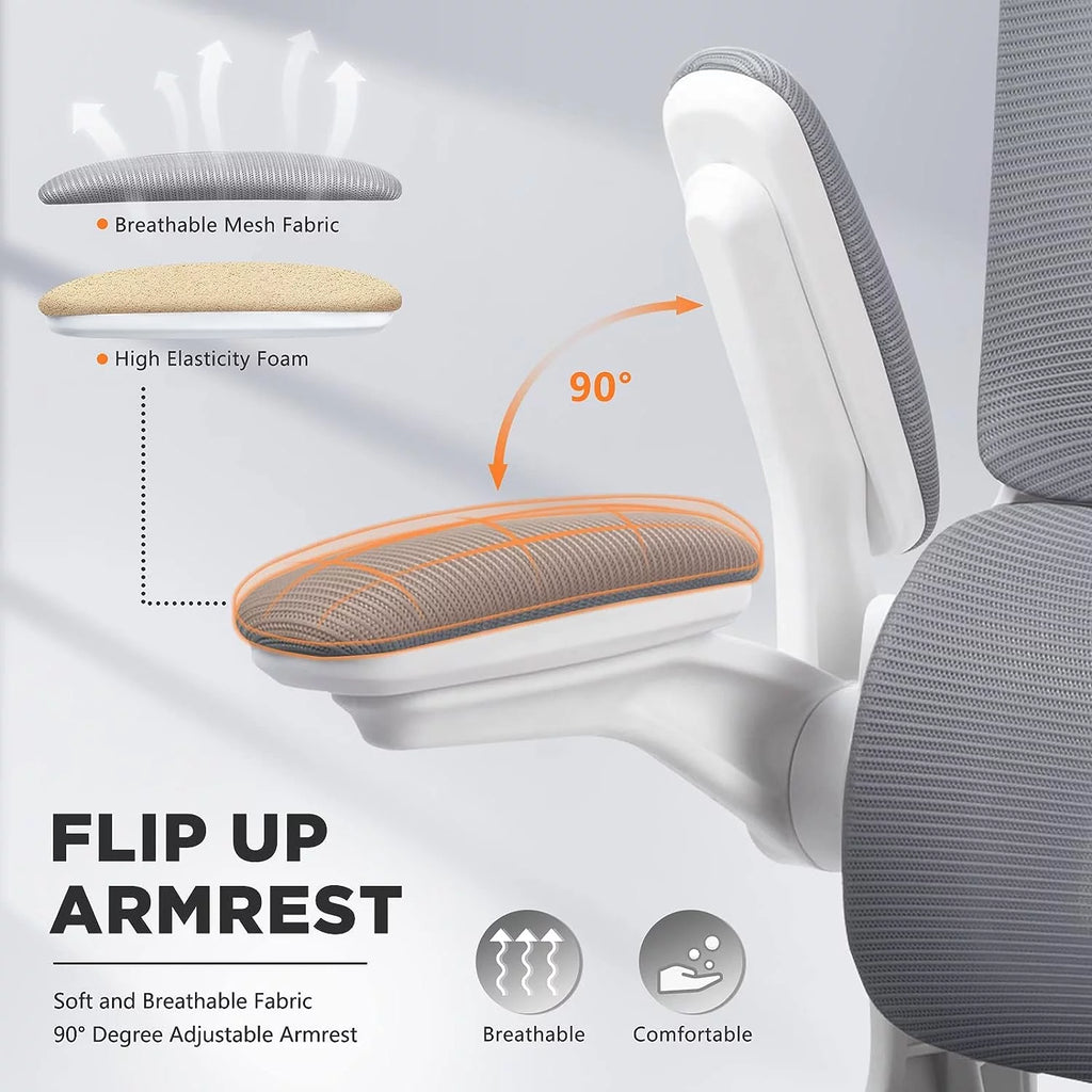 Dark Grey Ergonomic Mesh Office Chair with Lumbar Support Pillow U80710