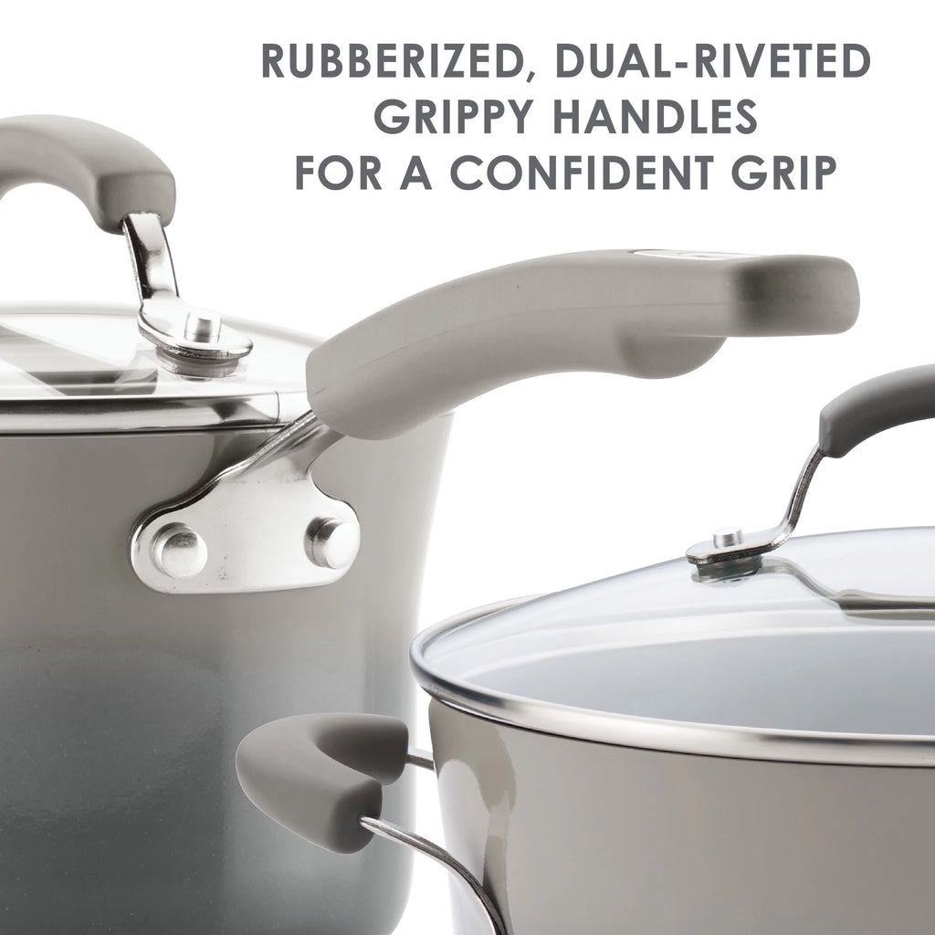 3 Qt Nonstick Porcelain Enamel Covered Multi Pot Set with Steamer M3898