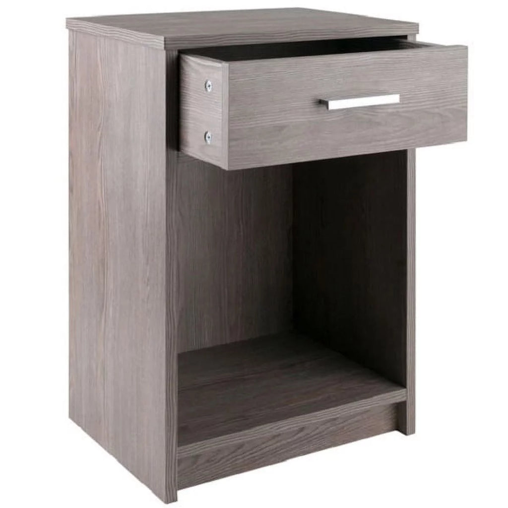 Ash Grey Wood Accent Table with Open Cabinet D71603