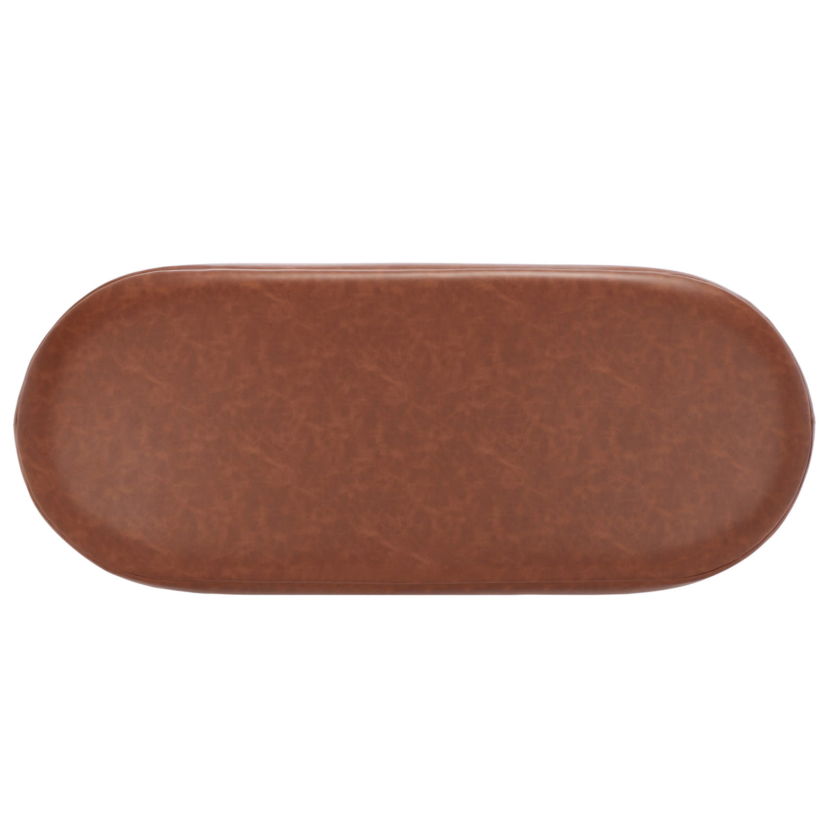 Cognac Leather Oval Bench S780213