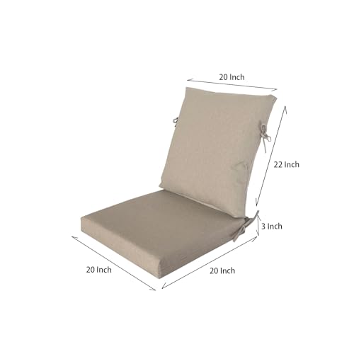 20"x42" Water-Proof Outdoor Dining Cushion Set of 1 with Handles & Ties A613996