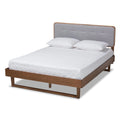 Gray Upholstered Wood Full Size Platform Bed E407