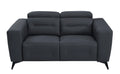 Dark Grey Top Grain Italian Leather Power Recliner Loveseat M9255