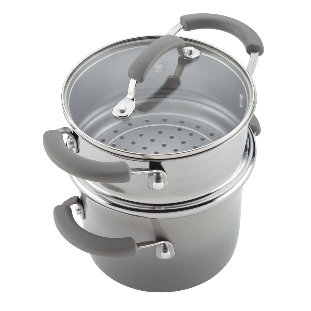 3 Qt Nonstick Porcelain Enamel Covered Multi Pot Set with Steamer M3898