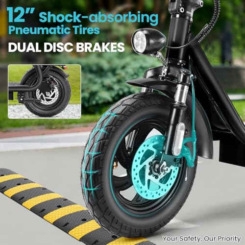 Electric Scooter with Seat, 1200W Motor, 30 Miles Range, Foldable with Basket Y71154