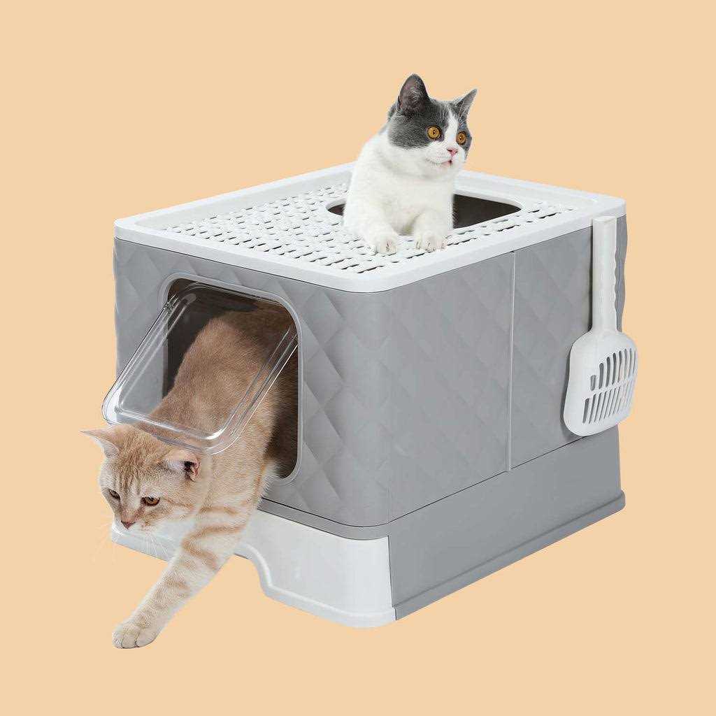 Enclosed 2 Ways Anti-splash Cat Litter Box W7670