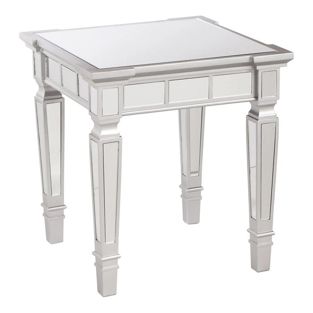 Square Mirrored Wood End Table J107713