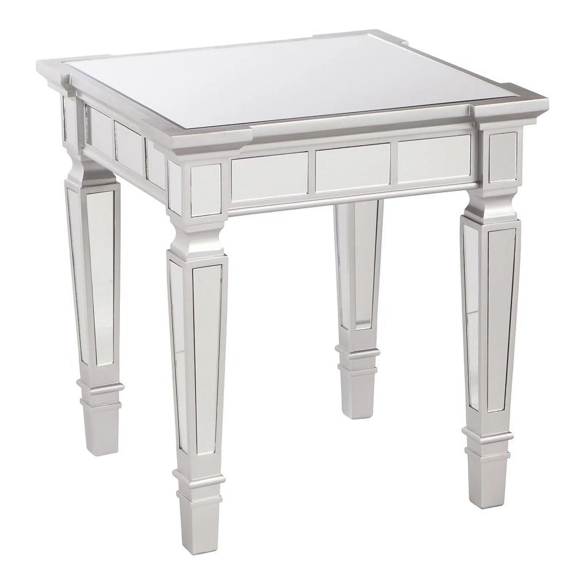 Square Mirrored Wood End Table J107713