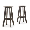 Acacia Wood 30 Inch Backless Barstools, Set of 2 P5521