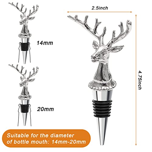Deer Head Wine Pourer and Stopper with Silicone Rubber Fitting W52165