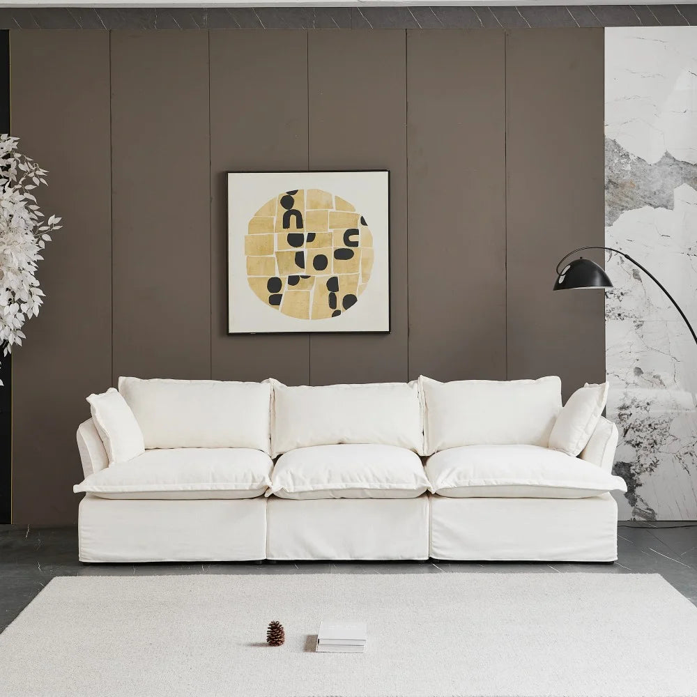 White 3 Seater Sectional Sofa W5246
