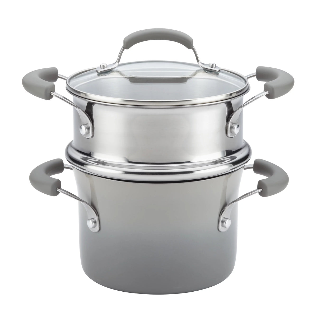 3 Qt Nonstick Porcelain Enamel Covered Multi Pot Set with Steamer M3898