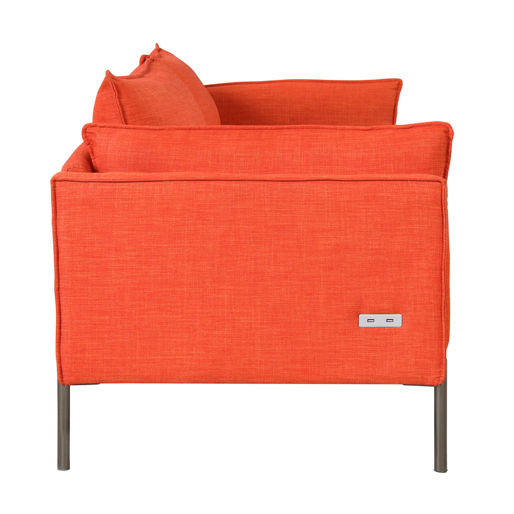 3 Seat Linen Fabric Upholstered Sofa I603