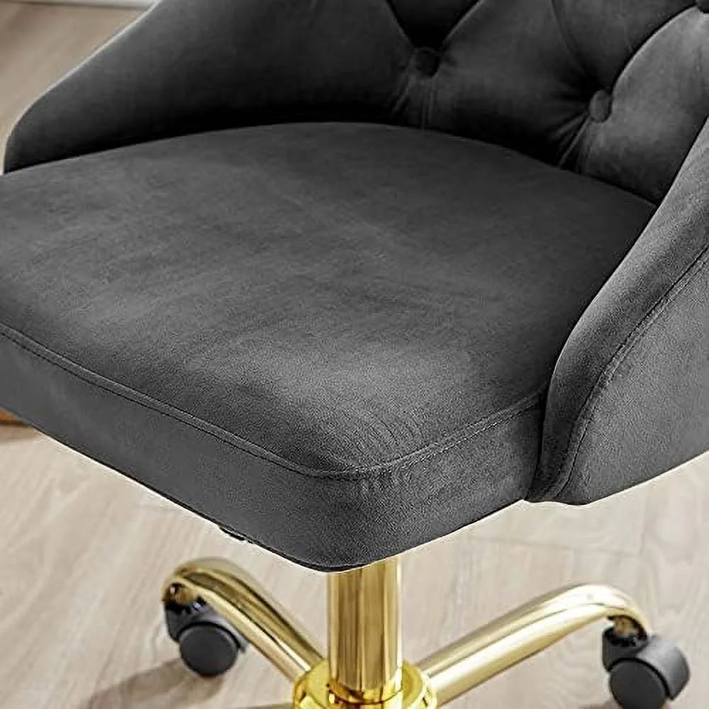 Tufted Swivel Velvet Office Chair V7241