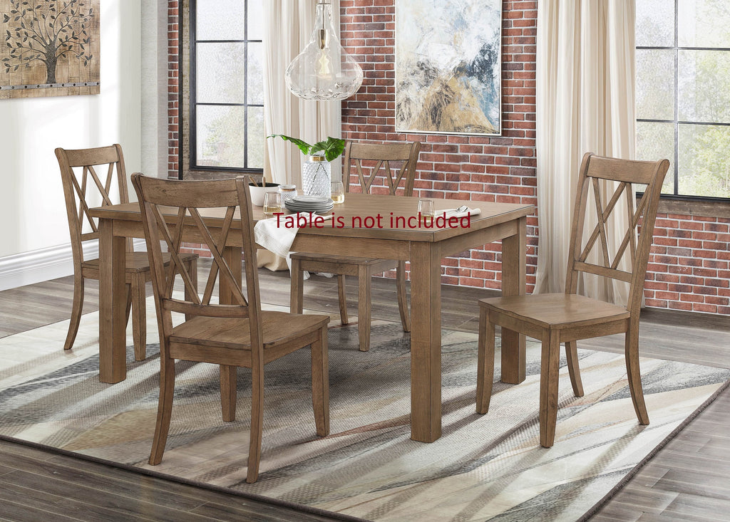 Brown Pine Veneer Dining Chairs Set of 2 T774106