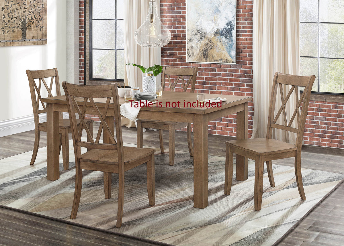 Brown Pine Veneer Dining Chairs Set of 2 T774106