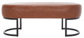 Cognac Leather Oval Bench S780213