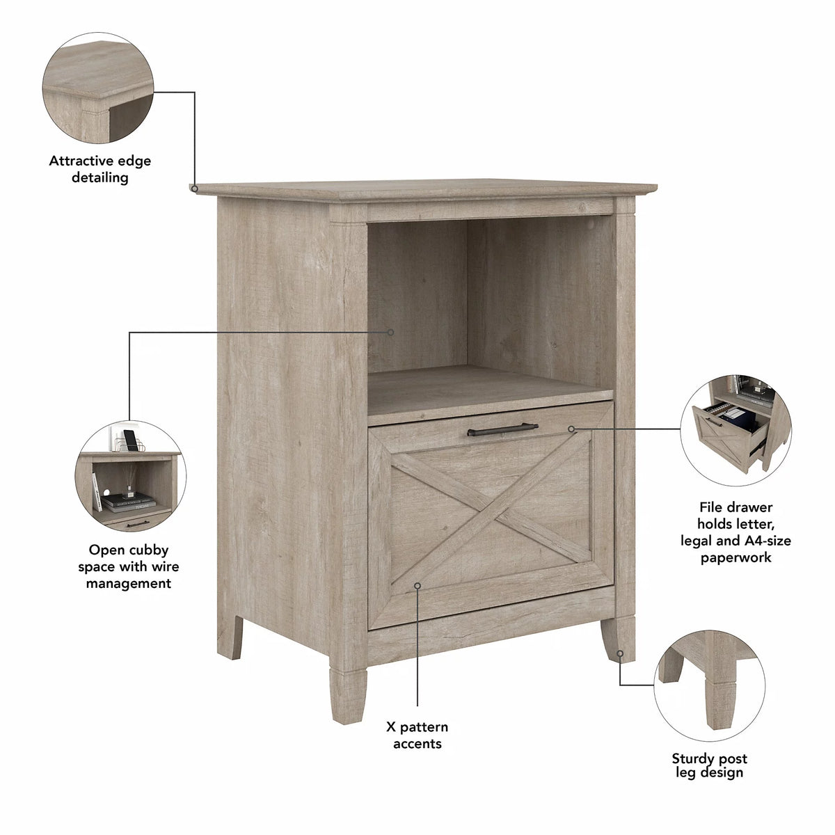 Washed Gray End Table S982