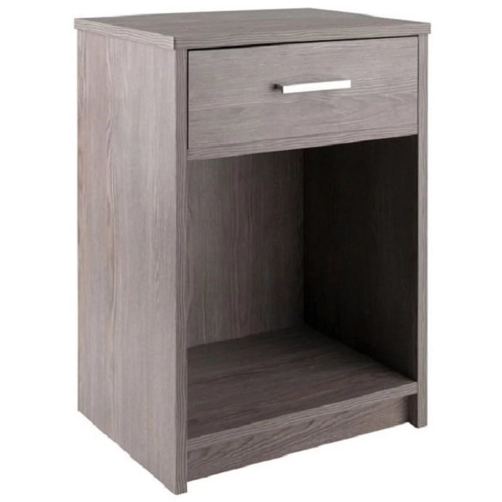 Ash Grey Wood Accent Table with Open Cabinet D71603