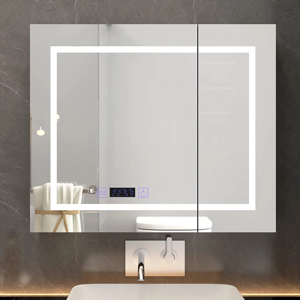 White LED Bathroom Mirror Cabinet D4167