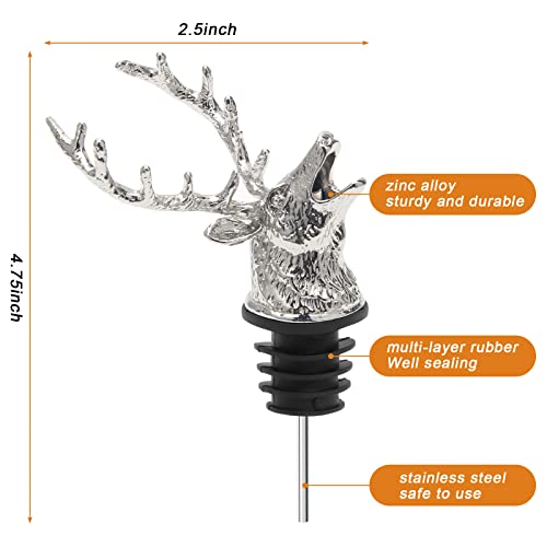 Deer Head Wine Pourer and Stopper with Silicone Rubber Fitting W52165
