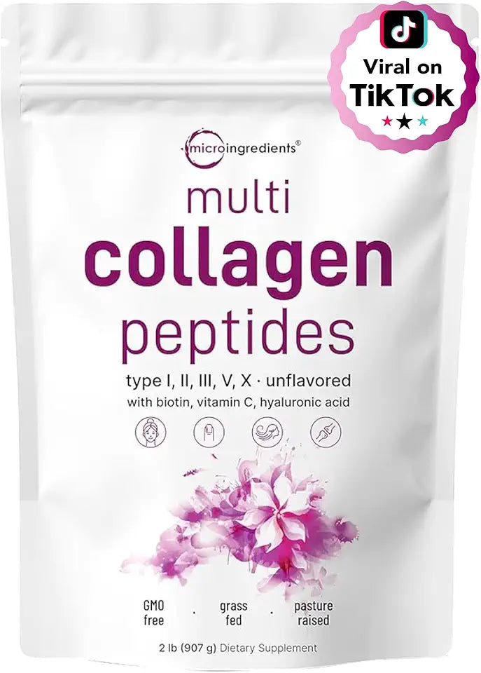 Hydrolyzed Multi Collagen Protein Powder 2lbs Unflavored E2645