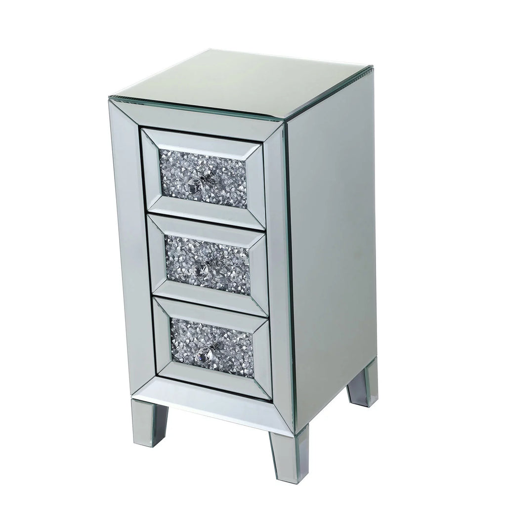 Mirrored Nightstand with 3 Drawers I40277