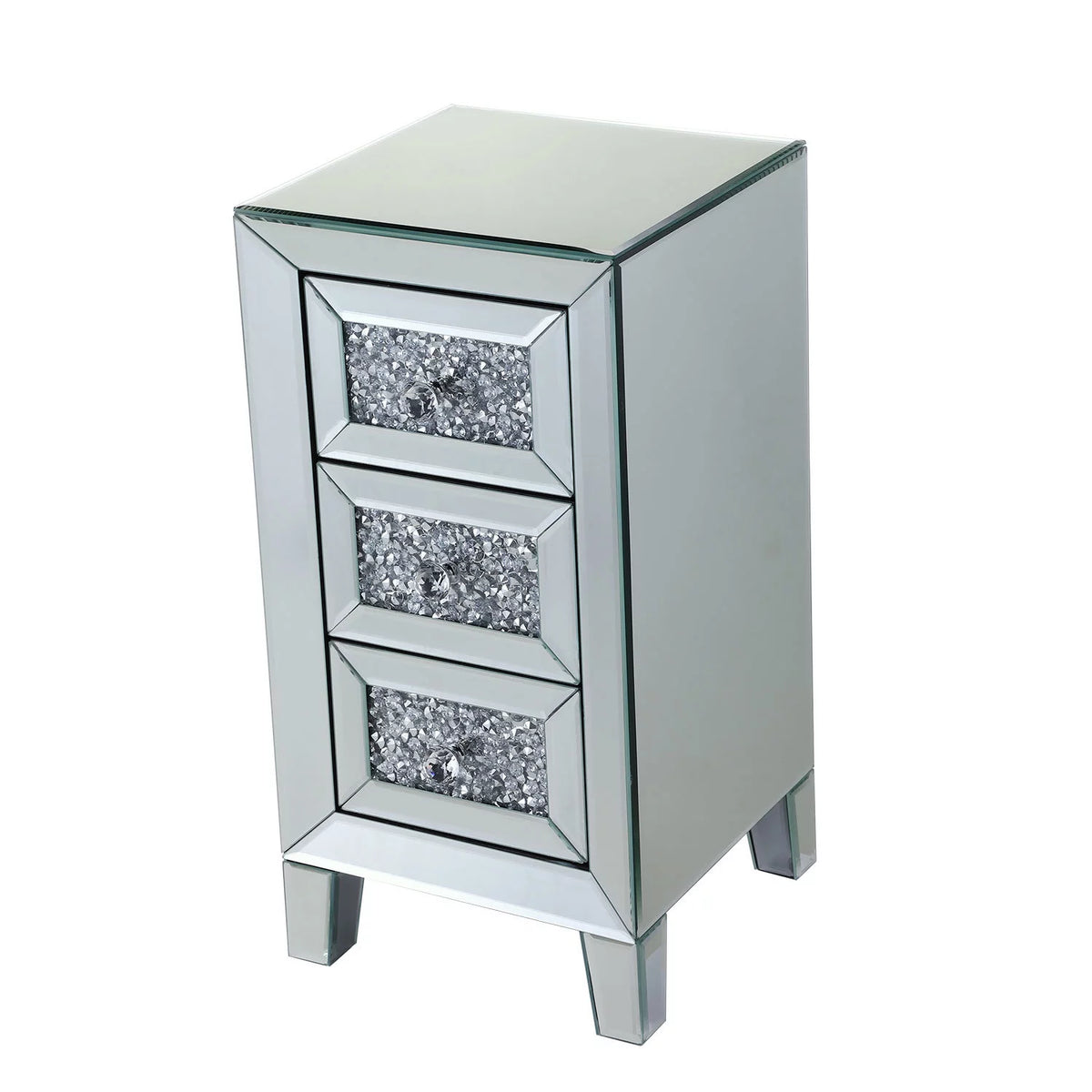 Mirrored Nightstand with 3 Drawers I40277